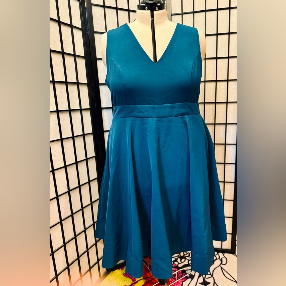 Torrid fit and flare dress in teal, size 20